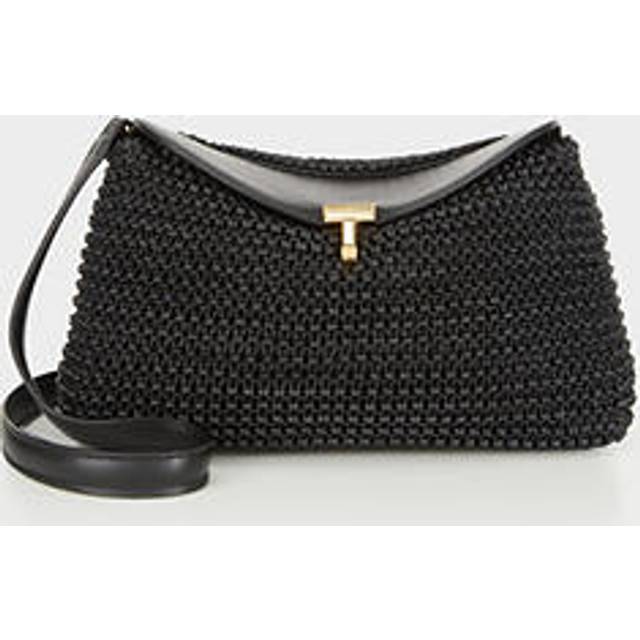 Toteme T-Lock woven leather clutch - black (One Size)