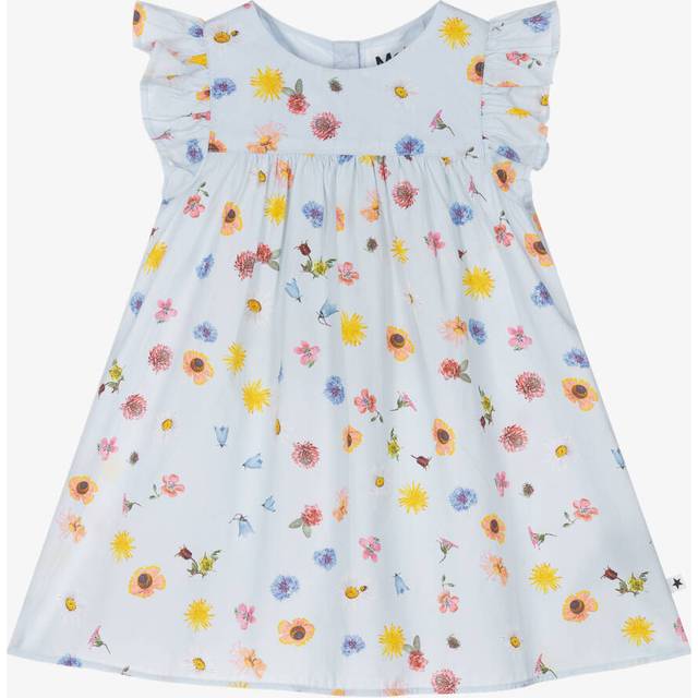 Molo Girls Blue Floral Organic Cotton Dress - 3 year