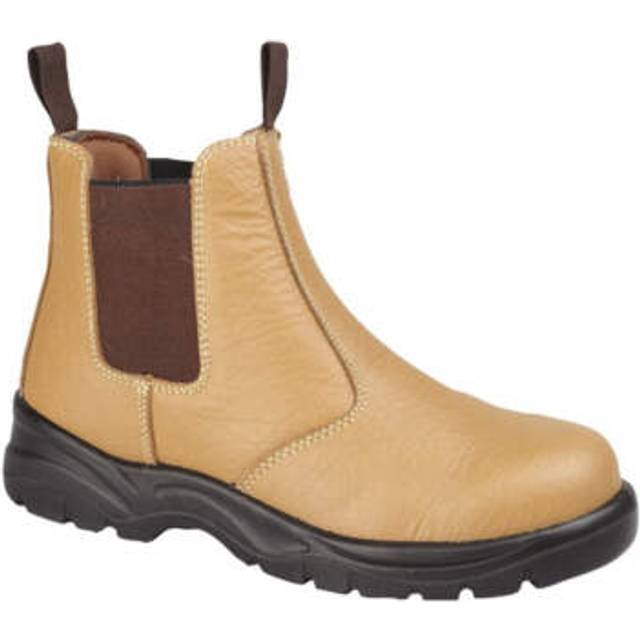 Grafters San Diego Leather Safety Boots Men's | Slip On Shoes  | Tan  | UK Size 6