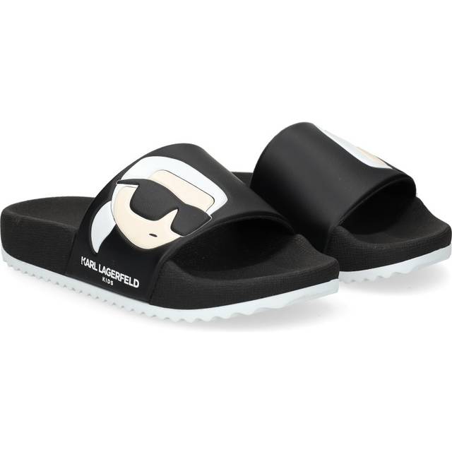 Karl Lagerfeld, Boys Ikon Sliders, unisex, Black, Size: 2.5