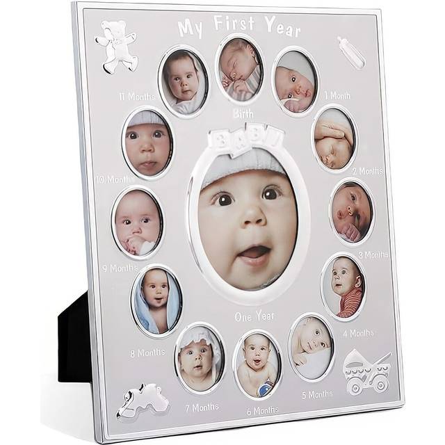 Baby my first year multi-photo frame holds 13 photos set newborn 12 months gift