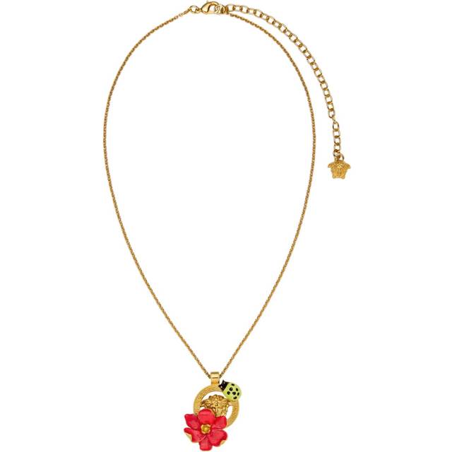 Versace - Strawberry Garden pendant necklace - women - Brass - One Size - Gold