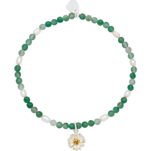 Estella Bartlett Wild Flower Agate And Pearl Bracelet, Green/Multi