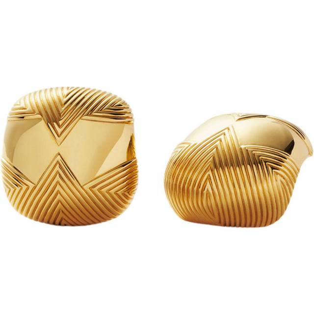 Hera Oversized Dome Ridge Stud Earrings