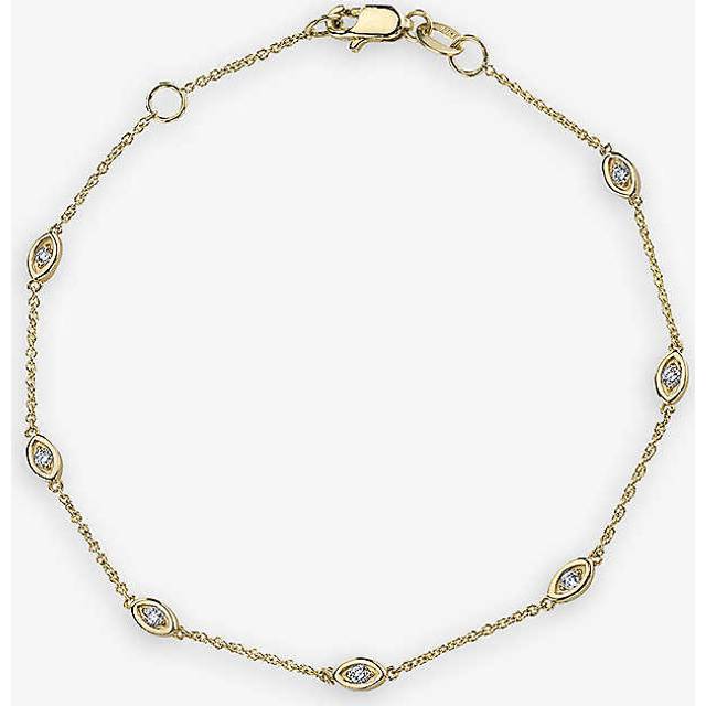 Sydney Evan Womens 14k Yellow Gold Evil Eye 14ct Yellow-gold and 0.15ct Brilliant-cut Diamond Bracelet - 14K YELLOW GOLD