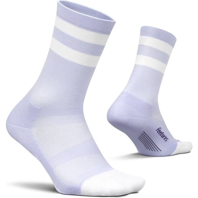 Feetures Elite Light Cushion Mini Crew Running Socks - Lilac High Top Stripe / S UK2-4.5