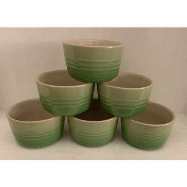 Le creuset 100ml round ramekins set of 6 - palm (new)