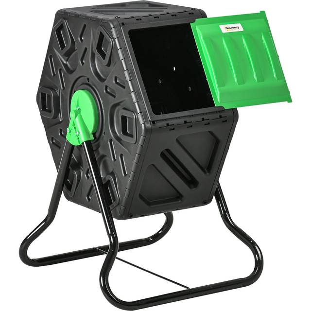 Outsunny 65L Garden Compost Bin - Barrel Rotating Composter with Steel Legs | TJ Hughes