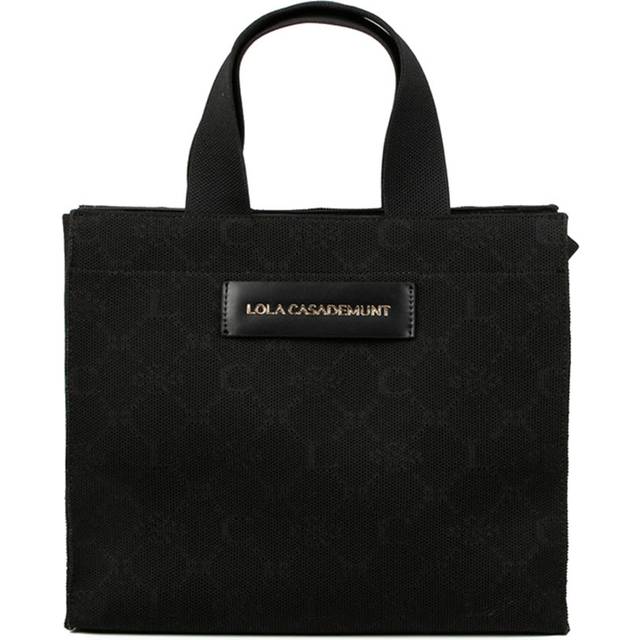 Lola Casademunt Bags, toiletry bags and suitcases for women MINI SHOPPER BAG IN MONOGRAM FABRIC