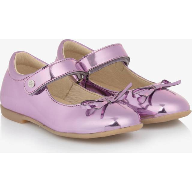 Naturino Girls Pink Mirrored Leather Bow Shoes - 23