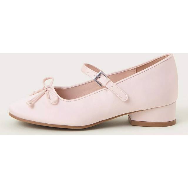 Monsoon Kids' Satin Bow Ballerina Shoes, Pink