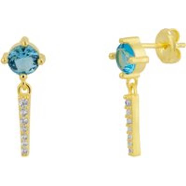 Womens Sterling Silver Blue Gemstone Spike Charm Sodalite Earrings - Metallics - One Size