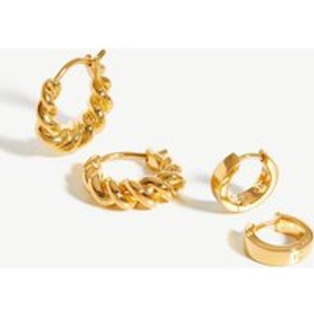 Twisted & Chubby Huggies Earring Set | 18ct Gold Vermeil