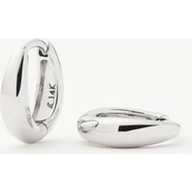 Fine Dome Huggies | 14ct Solid White Gold