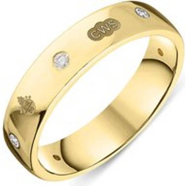 18ct Yellow Gold 0.15ctiamond Queen's Jubilee Hallmark 5mm Ring D - M