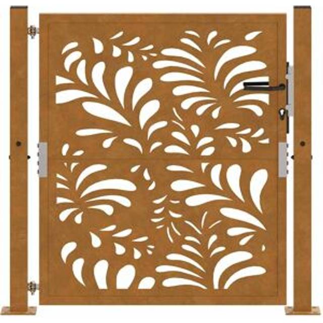 Trädgårdsgrind 105x105 cm väderbeständig stålvågdesign