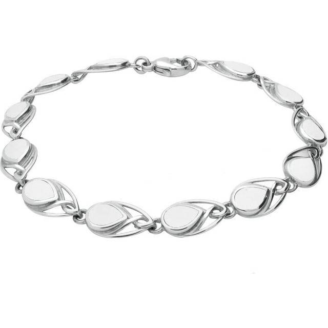 Sterling Silver Bauxite Celtic Pear Shaped Bracelet - Silver