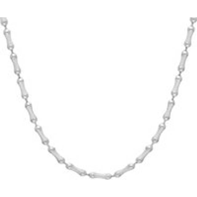 Sterling Silver 16 Inch Satin Finish Bone Shaped Link Chain - Silver