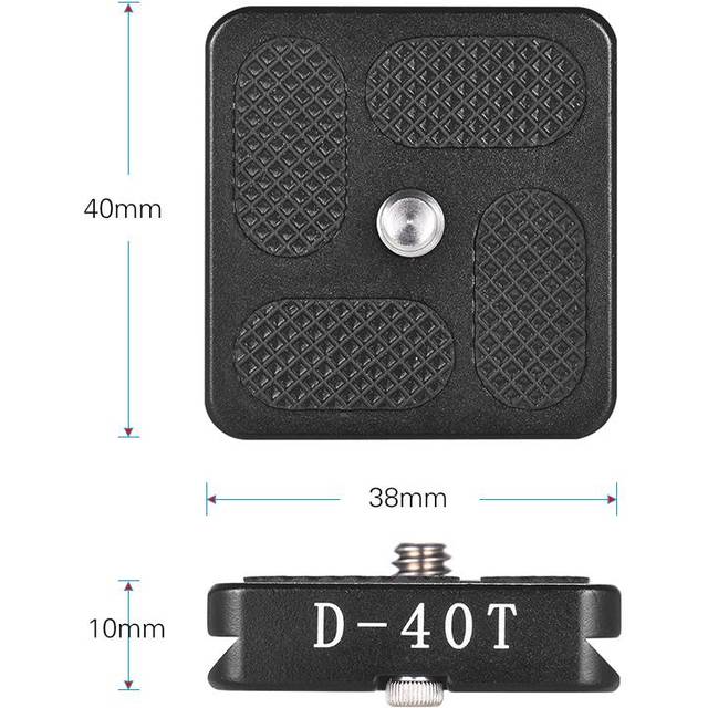 40*38mm Size Aluminum Alloy Universal Quick Release Plate D-40T QR Plate with 1/4 Inch Screw for black