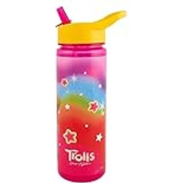 3 Band Together Water Bottle Flip Up Straw 600ml â Official Merchandise by Polar Gear â Kids Reusable Non Spill - BPA Free - Recyclable Plastic -