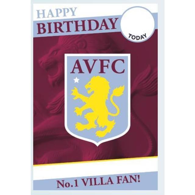Aston Villa FC Personalise Name Birthday Card With Included Sticker Sheet