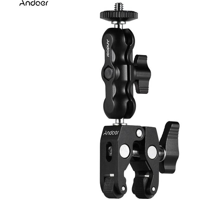 (black) Andoer Multi-functional Clamp Ball Mount Clamp Articulating Friction Arm Super Clamp With 1/4 Inch