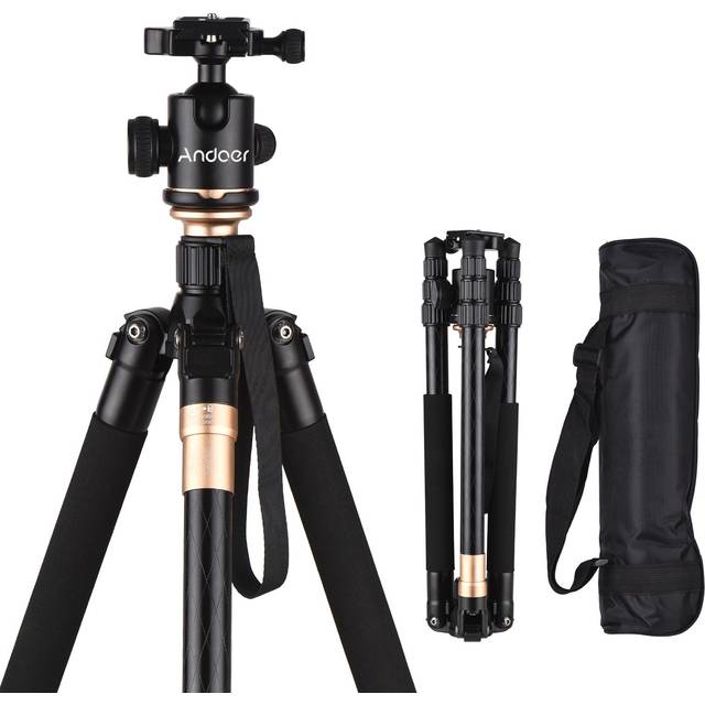 Andoer Q999 158cm/62in Portable Photography Tripod Monopod Stand Aluminum Alloy Panorama Ball black