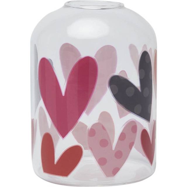 Belly button borosilicate glass vase big hearts