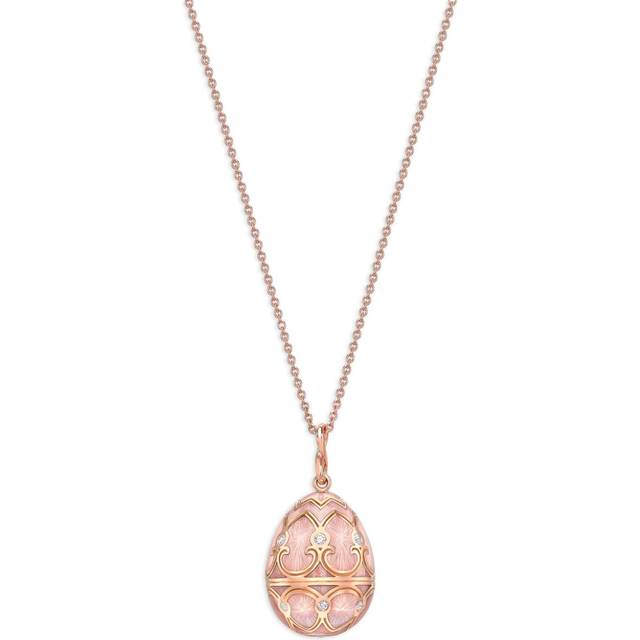 Fabergé - 18kt rose gold Heritage Petite Egg diamond necklace - unisex - Diamond/18kt Rose Gold - One Size - Pink