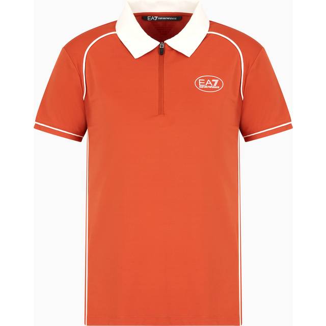 EA7 for woman. 7W000210_AF12117 Short sleeve orange polo shirt (XXL), Casual, Sport, Multisport, Polyamide