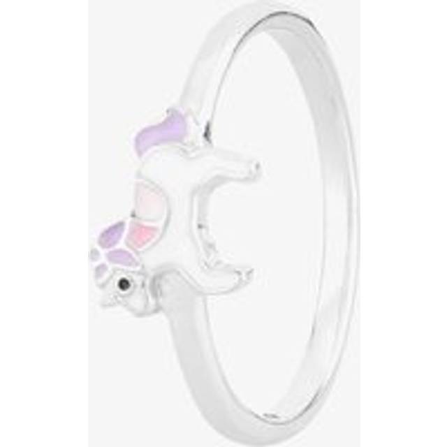 Sterling Silver & Enamel Unicorn Ring AZR234404 Q - Multi-Coloured