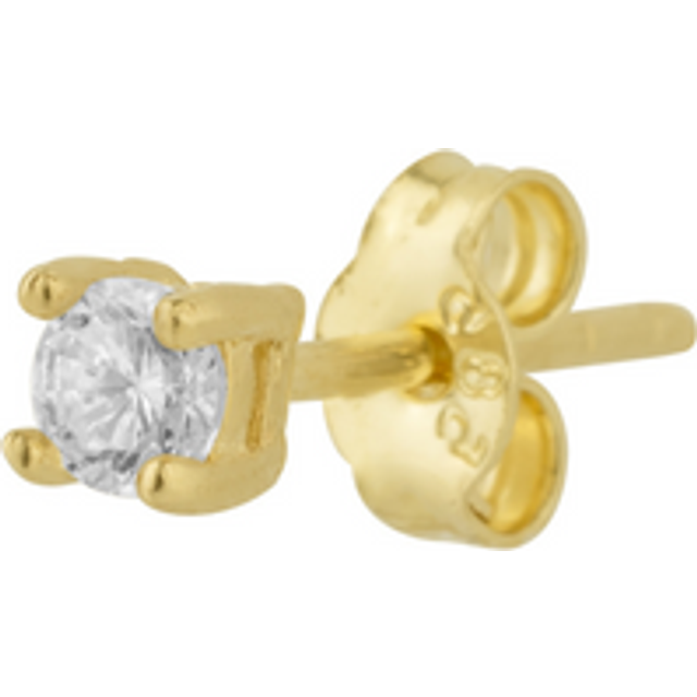 Womens Fine 3mm Single Stud Earring 14ct Solid Gold - Metallics - One Size