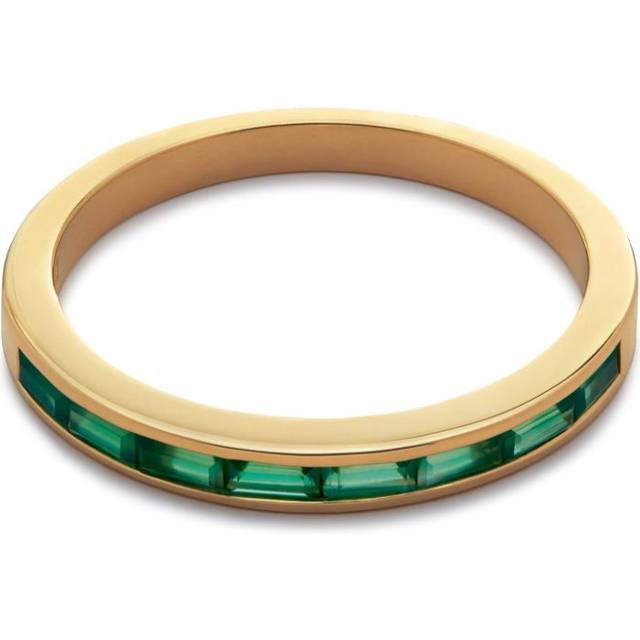 Monica Vinader - Mini Baguette Half Eternity ring - women - Onyx/Recycled 18kt Gold Vermeil - K