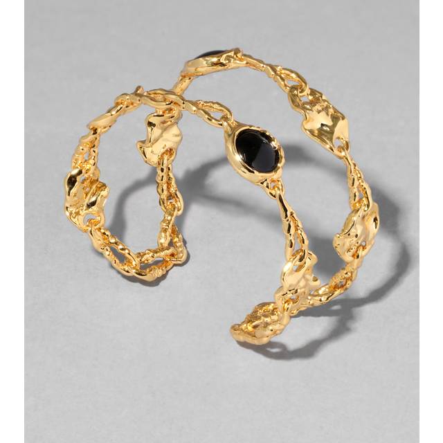Alexis Bittar Brut Coin Open Cuff Bracelet in Onyx | Statement Jewelry from Alexis Bittar (One Size)