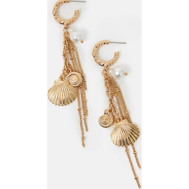 Accessorize – Ocean – Guldfärgade, hängande örhängen med hängen