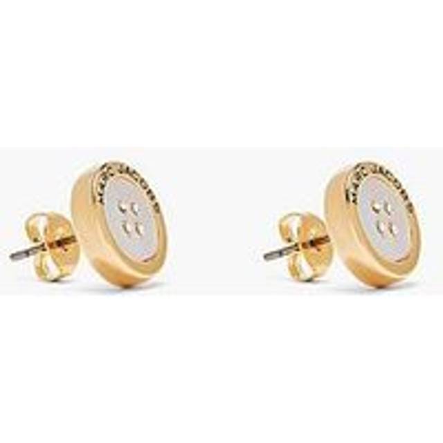 MARC JACOBS Marc Jacobs The Button Mother Of Pearl Stud Earrings in Gold/Mop