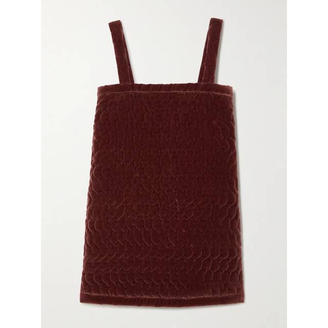 Chloé - Quilted Cotton-velvet Mini Dress - Brown - FR 36