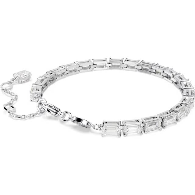 Swarovski Matrix Rhodium Plated Baguette Bracelet - Silver - 15.5cm