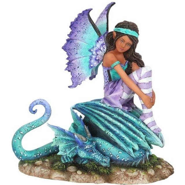 Something Different 16Cm Dragon Perch Fairy Figurine By Amy Brown, Blue