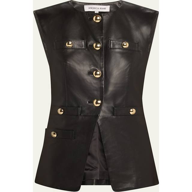Tamara Leather Vest - BLACK - 10