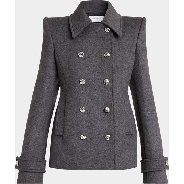 Doble-Breasted Wool-Cashmere Coat - GREY MULTI - 40 IT (4 US)