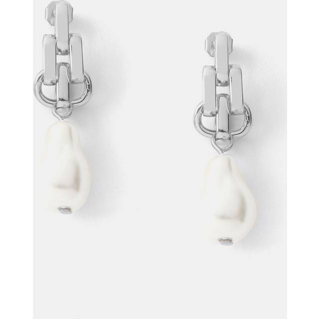 Mint Velvet Pearl Drop Earrings, Silver
