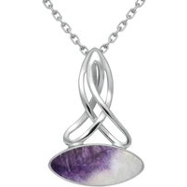 Sterling Silver Blue John Wide Marquise Celtic Necklace - Option1 Value Silver