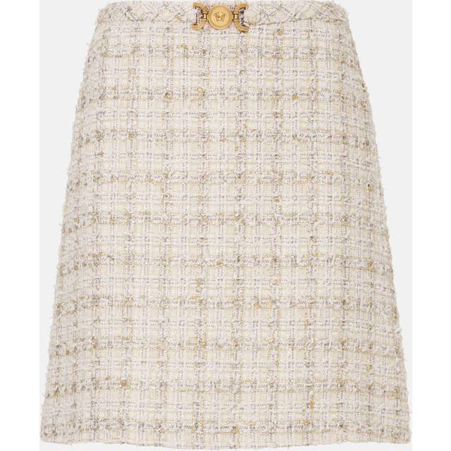 Versace Embellished tweed miniskirt - beige (UK 10)