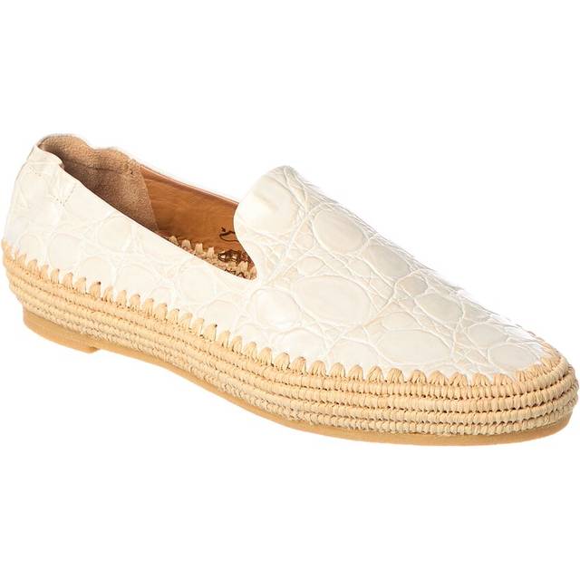 Clergerie Irmis Embossed Leather & Raffia Loafer