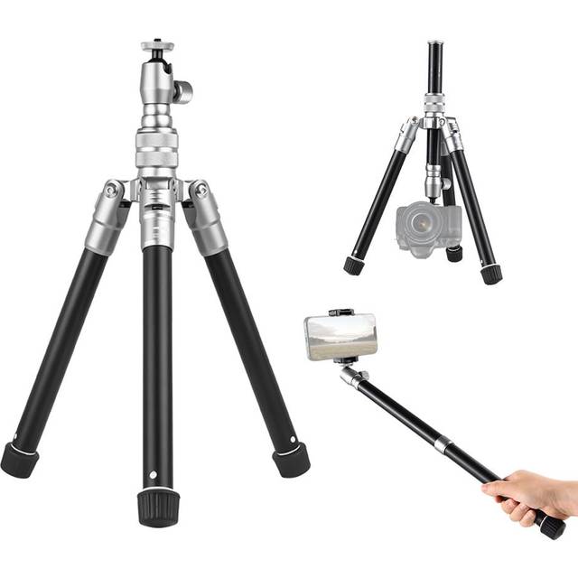 Portable Camera Tripod Stand Monopod Tripod for Phone 138cm/54.3in Max. Height 3kg Load Capacity black