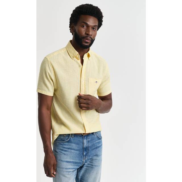 GANT Reg Cotton Linen Ss Shirt |Gul |XXL