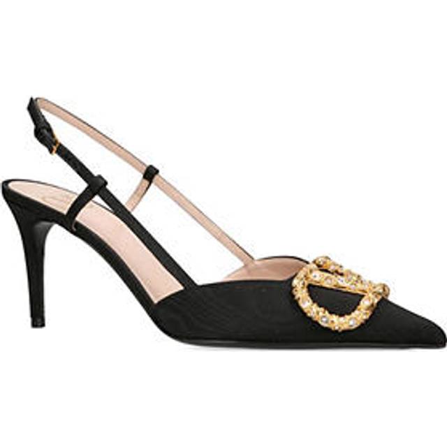 Vlogo 80 Slingback Strass Pumps - BLACK - Valentino Garavani delivers iconic pieces to turn heads with every step. From towering platforms with patent polish to the ever-cool Rockstud embellished designs, you can be sure that each style delivers on craftsmanship and visuals.
