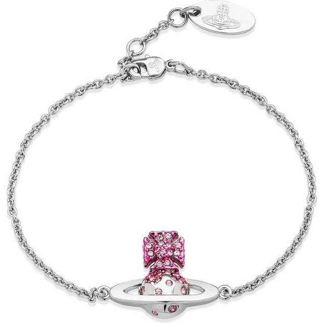 Vivienne Westwood Amethyst Crystal Porfiro Bas Relief Bracelet - Silver - Purple - 17.5cm