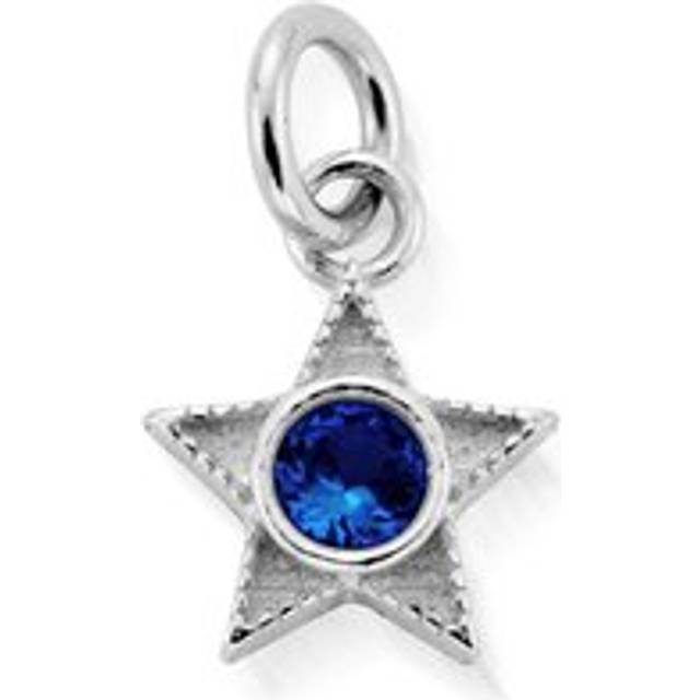 ChloBo Silver December Tanzanite CZ Birthstone Mini Star Pendant For Women - silver